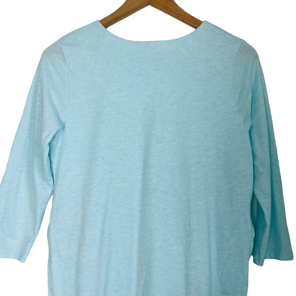 PureJill PJ Layered Side Tie Tunic Aqua Blue 3/4 Sleeve Soft Loungewear Size S - Picture 4 of 9